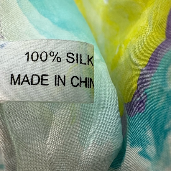 Vibrant Multi-Color Silk Scarf - Women's Lightweight Wrap - Picture 3 of 8